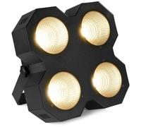 Beamz SB400 - Stage Blinder, 4 LED COB da 50W, Strobo 0-10Hz, Bianco Caldo, 8 Canali DMX, Modalità Automatica, Controllo Pixel, Modalità Master/Slave, Staffa di Sospensione, Nero