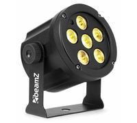 BeamZ SLIMPAR30 LED Proiettore da 6 LED 3W CW/WW/UV, Show Luminoso preprogrammato, modalità Auto con sensibilità regolabile, perfetto per illuminazione di grande sala o architettura