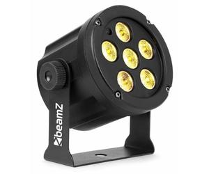 BeamZ SLIMPAR30 LED Proiettore da 6 LED 3W CW/WW/UV, Show Luminoso preprogrammato, modalità Auto con sensibilità regolabile, perfetto per illuminazione di grande sala o architettura