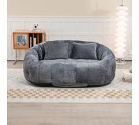 Bean Bag Divano Lazy Durable Comfort Lounger High Back Bean Bag Chair Divano per adulti e bambini, per interni ed esterni, accogliente Floor Soft Lounge Chair (grigio ciniglia)
