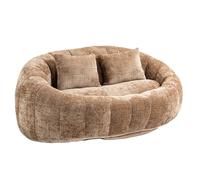 Bean Bag, Divano Lazy Sofa Durable Comfort Lounger, High Back Bean Bag Chair Divano per adulti e bambini, per interni ed esterni, accogliente Floor Soft Lounge Chair (marrone ciniglia)
