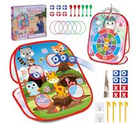 Bean Bag Lancio Gioco Outdoor Giocattoli per Bambini-Cornhole Board-Family Party Tic Tac Toe Toys, 5-in-1 Fuori Cortile Cortile Prato Spiaggia Giochi Giocattolo per Età 3 4 5 6 7 8 Anni, Ragazze