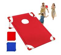 Bean Bag Toss Game, Compact Corn Hole Outdoor Set, 22.83x20.08x7.2 Inch Space Saving Board & Storage Bags, Children Friendly Toy for Kids, Play Indoor, Beach, Backyard, and Camping