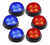 BEAN LIEVE Confezione da 6 cicalini per giochi di squadra con 2 luci e suoni diversi, pulsanti cicalino quiz show, perfetti per serate di curiosità in famiglia e attività didattiche in classe