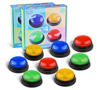 BEAN LIEVE Confezione da 8 buzzer di gioco con 4 colori e 4 luci LED più luminosi, cicalini di risposta portatili per aule in famiglia, feste notturne, pulsanti luminosi per giochi in famiglia in