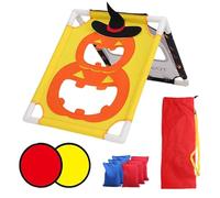 Bean Toss Game, Halloween Toss Play, Easy Assembly Portable Lightweight Hand Eye Focus Enhancer Interactive, Kids Bean Bag for Home Party Girls Boys Activity, 18.9x14.96x13.78Inches
