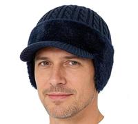 Beanie, berretto invernale con tessuto soffice, caldo per il clima freddo - per sci, escursionismo, snowboard, ciclismo, padre fidanzato nonno, Blu navy