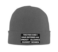 Beanie Berretto Uomo The Fish And I Have Entered An Uneasy Alliance Against Women Caldo Cappellos Classico Berrettos Invernale Morbido Cappello Invernale per Sportivo Inverno Adulti