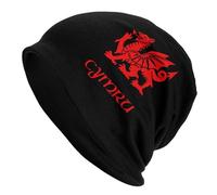 Beanie Berretto Uomo Wales Welsh Dragon Yard Flag Watch Hat Cappellos Traspirante Beanies Hat Classico Berretto in Maglia per Bici Sportivo Adulto