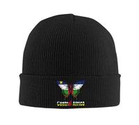Beanie Cappelli Butterfly Funny Central Africa Flag Classica Cappello Running Anti Sudore Skull cap per Donna Adulto Bici