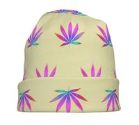 Beanie in Maglia Weed Marijuana Berretto Sci Sportivo Classico Cappello Invernale per Corsa Donna Sci