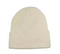 Beanie invernale da donna foderato in raso con cappuccio in maglia per le donne fodera in seta spessa cappello grosso teschio caldo, Cuffed-beige, Taglia unica