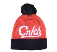 Beanie Invernale Pom Arancione E Nero Collegiale Crooks & Castles I1270801 NWT