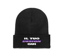 Beanie Personalizzata per Uomini & Donne - Il Tuo con Foto Testo Nome - Crea Il Tuo Beanie - Berretto A Maglia Personalizzate, Divertente E Caldo - Regalo Unisex Perfetto
