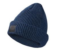 Beanie Riflettente per Uomini, Inverno Comodo Berretto Morbido Traspirante, Cappello a Maglia Peluche ad Addensare Cappello a Prova di Freddo per Sport all'aperto Notturno (IT, Testo, M, Blue)
