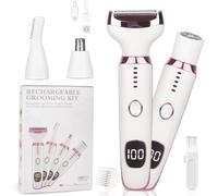 Beanify Rasoi elettrici con display a LED per donne e uomini, rasoio Ladycsdc 2025, rasoio 4 in 1 senza fili con IPX7 impermeabile, liscio e setoso HTYSFTb set per la toelettatura elettrico (rosa e