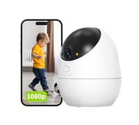 Beans View Telecamera di Sicurezza per Interni, 360° Sorveglianza, 2.4GHz Wi-Fi 1080P, Visione Notturna a Colori, Bambino/Animale Domestico/Gatto/Cane, Rilevamento umano, Compatibile con Alexa (D210)