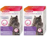 Beaphar CatComfort Excellence Starter Kit, Antistress Gatto con Feromoni Felini, 1 Diffusore + 1 Ricarica 48 ml per un Ambiente Calmo e Senza Stress, Copertura fino a 70 m2 (Confezione da 2)