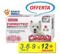 2 CONFEZIONI - Beaphar Fiprotec Combo Cane Piccolo da 2-10 kg 3 pipette x cani