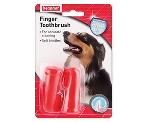 Beaphar | Spazzolino da denti | Cura dentale per cani e gatti | Per una pulizia accurata | Setole morbide | Ideale per animali domestici sensibili | Confezione da 2, rosso