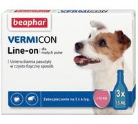 BEAPHAR Vermicon Line-On Dog S Krople Przeciw Pchłom i Kleszczom Małe Psy 3x1,5 ml