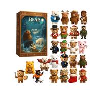 Bear Advent Calendars 2025, 24 Days Christmas Countdown Advent Calendars with 2D Acrylic Bear Ornaments for Adults Kids