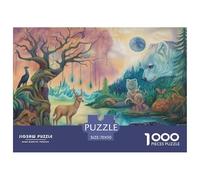 Bear And Deer 1000 Piece Jungle Animals Jigsaw Puzzle For Adults Educational Games Stress Relief Puzzle Cultivate The Spirit of Teamwork for Men, Women, Elders, Seniors 70x50cm/1000pcs