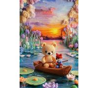 Bear And Fox On A Boat Blank Lined Notebook: For Help With Everyday Tasks