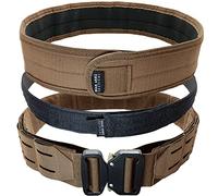 Bear Armz Tactical Cintura da combattimento, cintura Molle Riggers, cintura per impieghi gravosi, cuscinetto antiscivolo resistente e pettine interno per cintura, sistema 2 in 1 (marrone coyote, L)