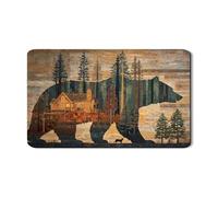 Bear Art - Tappetino scolapiatti per bancone della cucina, tappetino scolapiatti in gomma assorbente con paesaggio naturale rustico, tappetino scolapiatti per cabina autunnale, tappetino per asciugare