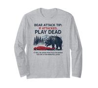 Bear Attack Tip, Play Dead, Divertente Campeggio all'aperto Maglia a Manica