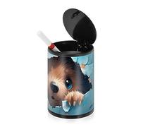 Bear Behind The Blue Broken Wall Posacenere Decorativo Per Sigarette con Coperchio In Acciaio Inox Accessori Auto Portatile Posacenere Per Auto Per Auto per Cucina Camion Casa