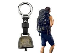 Bear Bell Survival - Campana in pelle PU da 4,72 pollici | Mini portachiavi di sicurezza esterna - Segnale di allarme forte per escursionismo, campeggio, trekking, animali domestici