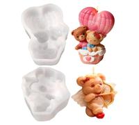 Bear Candle Mold 2PCS Silicone DIY Candle Making Mold