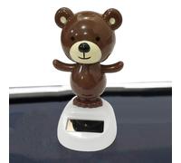 Bear Car Dashboard Decorations Solar Dancing Toys Automotive Interior | Brown Shaking Head Dolls For Windowsill, Desk, Fun Ornament For Home, Office