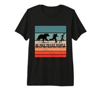 Bear Chase Humor Silhouette Funny Message Fat People Body Maglietta Premium