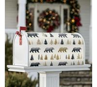 Bear - Coperture magnetiche per cassette postali, stile rustico, ispirato alla natura, albero d'oro, autunnale, copertura stagionale per cassetta postale per giardino, patio, 53 x 64 cm
