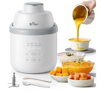 Bear Cottura a vapore 8 in 1 con mixer Premium per alimenti per bambini, selezione dell'età, funzione temporizzazione, vapore, agitazione automatica, vapore, mescolando, pulizia, selezione del menu