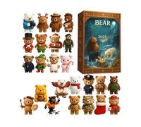 Bear Countdown Calendar - 2025 2D Acrylic Advent Box for Festive Decor | Cute Holiday Calendar with 24-Day Countdown Pendants, Christmas Ornament Set for Home Office Party Display