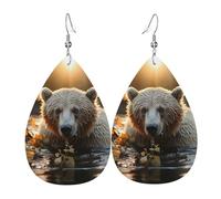 Bear Crossing The River Donna Orecchini Leggeri Orecchini Pendenti Grandi Pendenti Per Fori Multipli Regalo Matrimonio