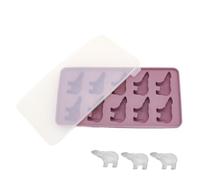 Bear Cubes Mold, Cute Polar Bear 10 Cavity Silicone Tray with Lid, Specialty Kitchen Gadget for Making, Candy, Chocolate, Frutta, Caffè, Whiskey, Parties, Camping and Drinks