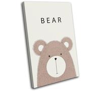 Bear Cute Retro Hand Drawn Animals SINGLE TELA parete arte foto stampa