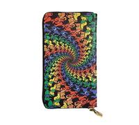 Bear Dancing Tie Dye Portafoglio Lungo In Pelle Palmare Delle Donne Del Raccoglitore Per Carta Di Credito Contanti Coin Storage, Orso che danza tie-dye, Taglia unica