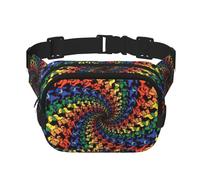 Bear Dancing Tie Dye Print Accessorio da allenamento quadrato doppio strato Marsupio alla moda da viaggio per uomini e donne