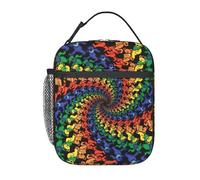 Bear Dancing Tie Dye Print Borsa termica portatile per il pranzo riutilizzabile Borsa per pasto Tote Lavoro Viaggi Picnic all'aperto Casual