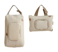Bear Designings - Borsa da appendere con salviettine umidificate ricamate a forma di orso, facile accesso al bambino, essenziale per attività all'aperto, accessori per la cura del bambino