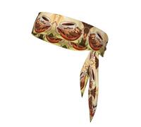 Bear drinking coffee Sports Head Tie Double Layer Sweatband Headwrap per donne e uomini, morbida fascia traspirante per yoga, corsa, palestra, allenamento