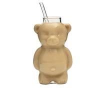 Bear Drinking Cup - 5,5 x 3,2 x 1,5 in Clear Glass Mug, Multipurpose