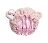 Bear Ear Sleeping Cap - Satin Interior - Pink Bow Soft Hair Berretto stile | Donne Night Sleep Head Wrap Caps Women Girls Home Travel Office Shower Skin Care Makeup Night