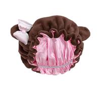 Bear Ear Sleeping Cap - Satin Interior - Pink Bow Soft Hair Berretto stile | Donne Night Sleep Head Wrap Caps Women Girls Home Travel Office Shower Skin Care Makeup Night